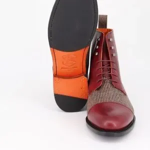 Shoes | Burgundy Spanish Leather And Wool Jumper Boots  display picture 1